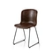 Brown leather dining chairs